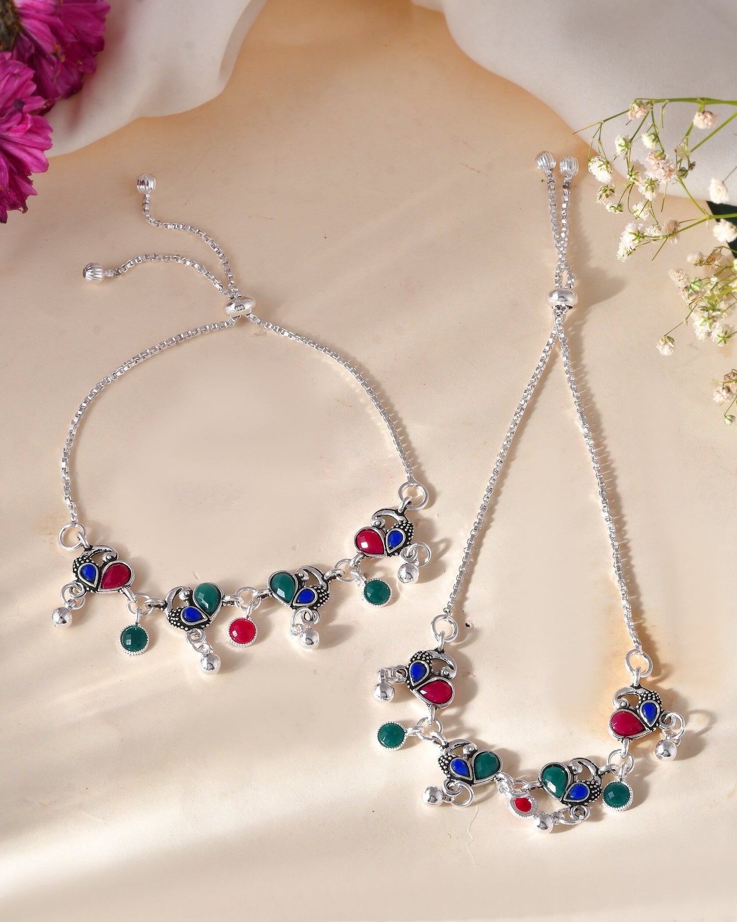Jewels Nest Stylish Silver-Plated Designer Anklet