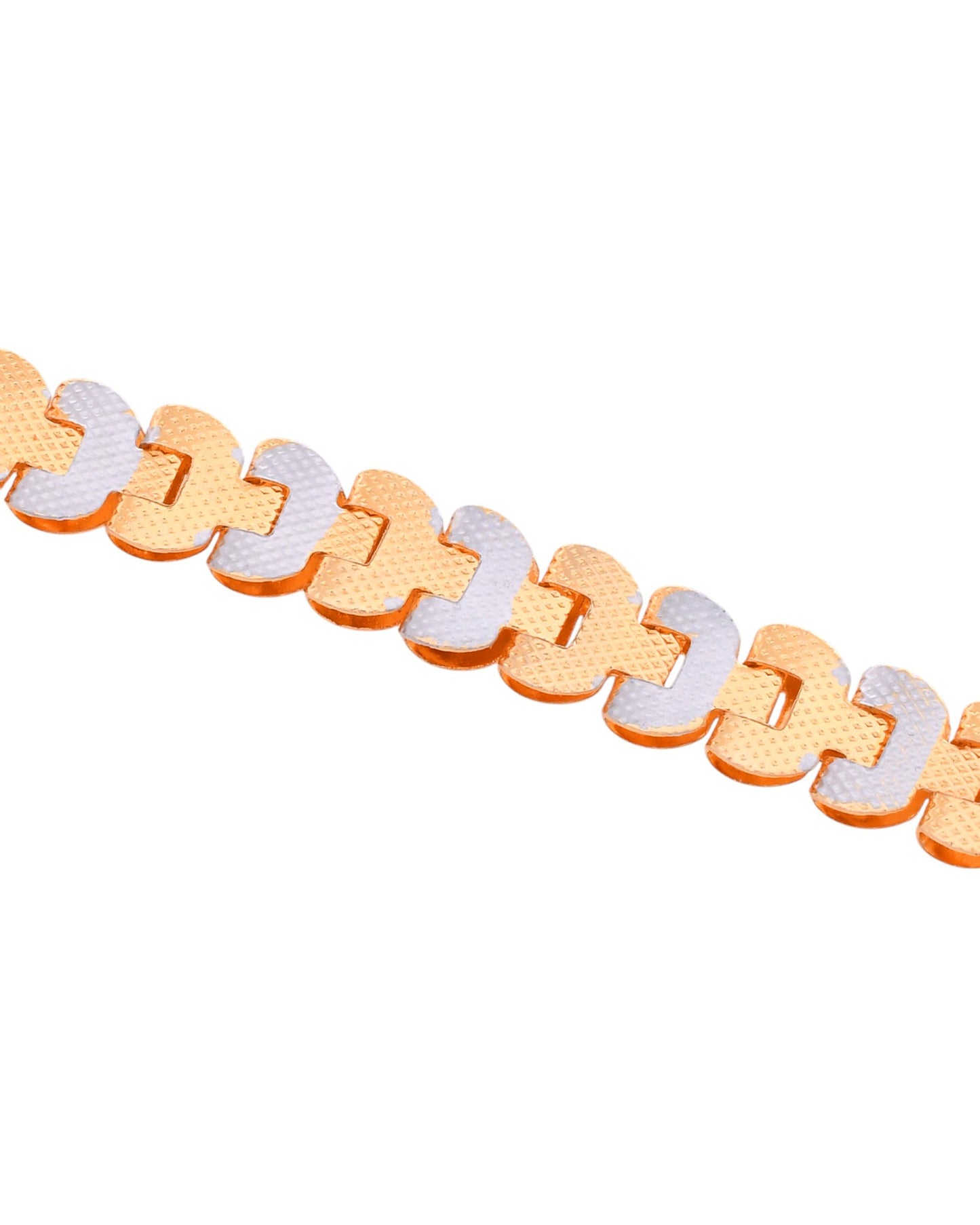 Jewels Nest Stylish Two-Tone Gold-Polished Bracelet