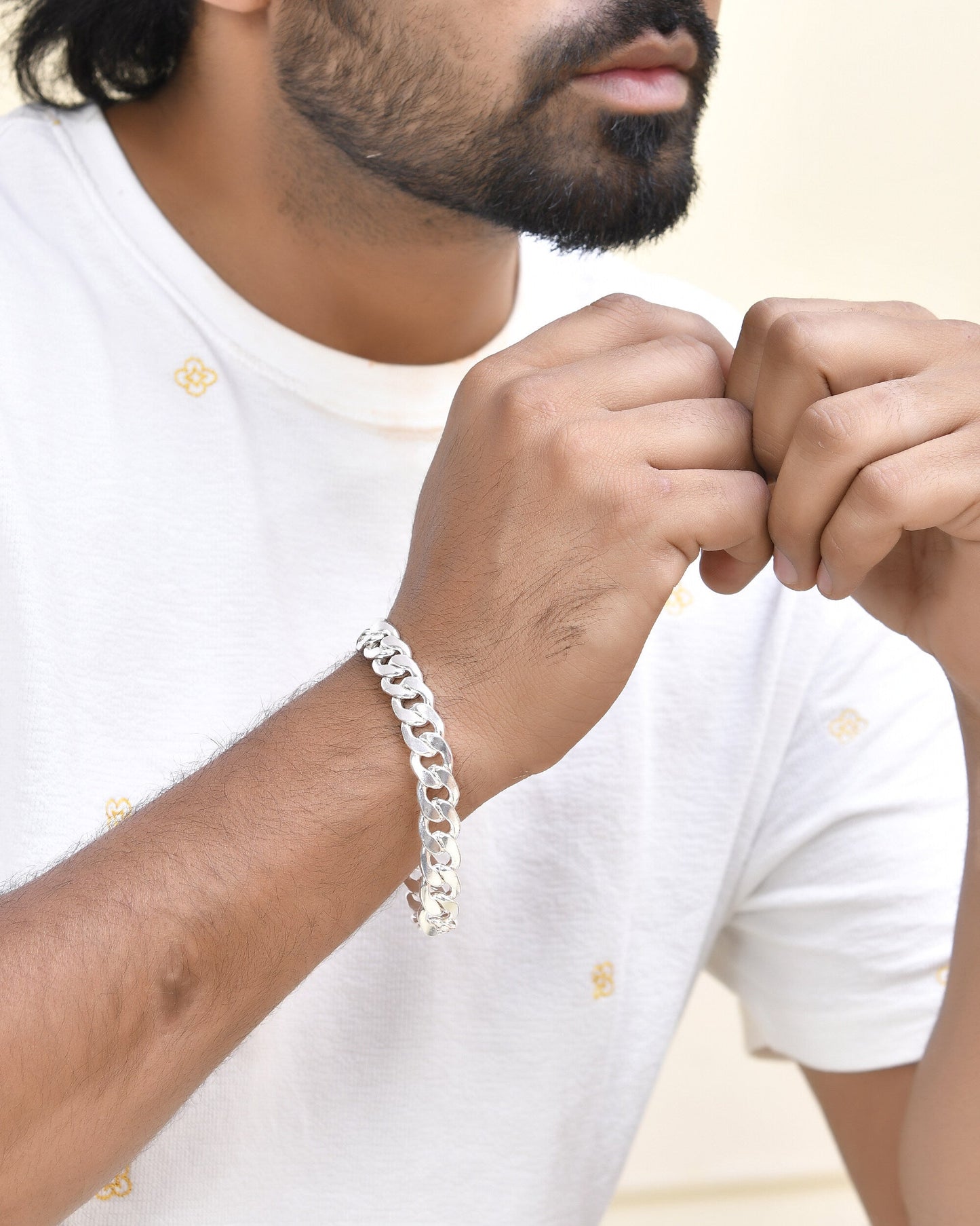 Jewels Nest Stylish Silver-Plated Chain Bracelet