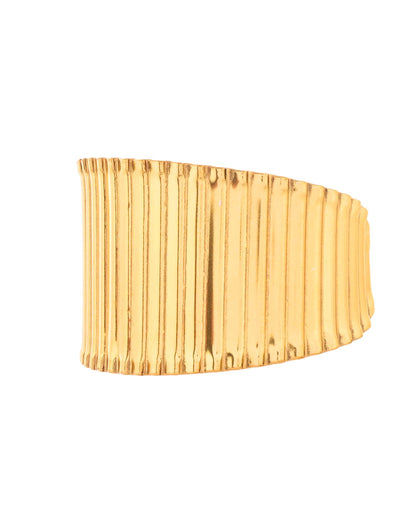Jewels Nest Textured Vertical Line Gold Cuff Bracelet
