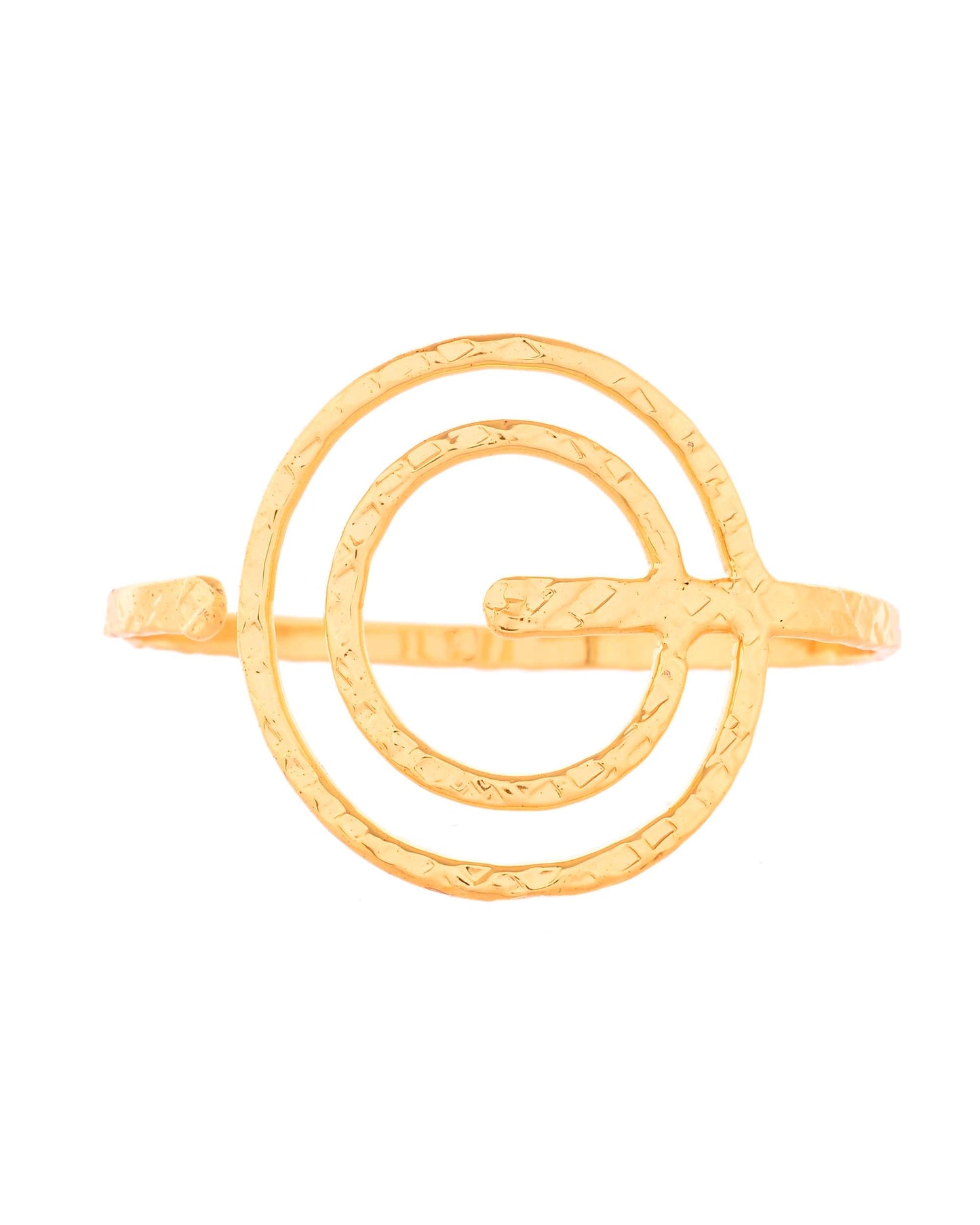 Jewels Nest Contemporary Wave Design Gold Open Cuff Bracelet