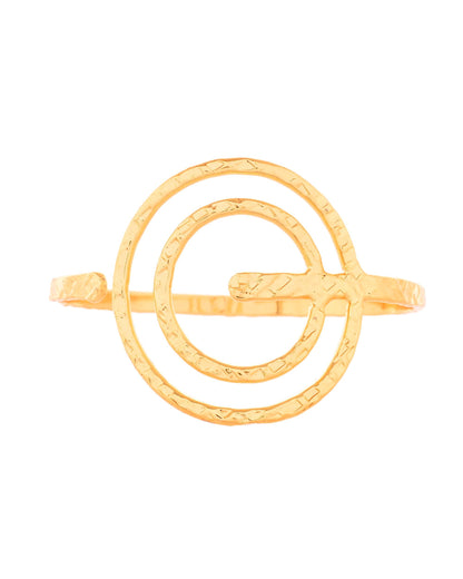 Jewels Nest Contemporary Wave Design Gold Open Cuff Bracelet