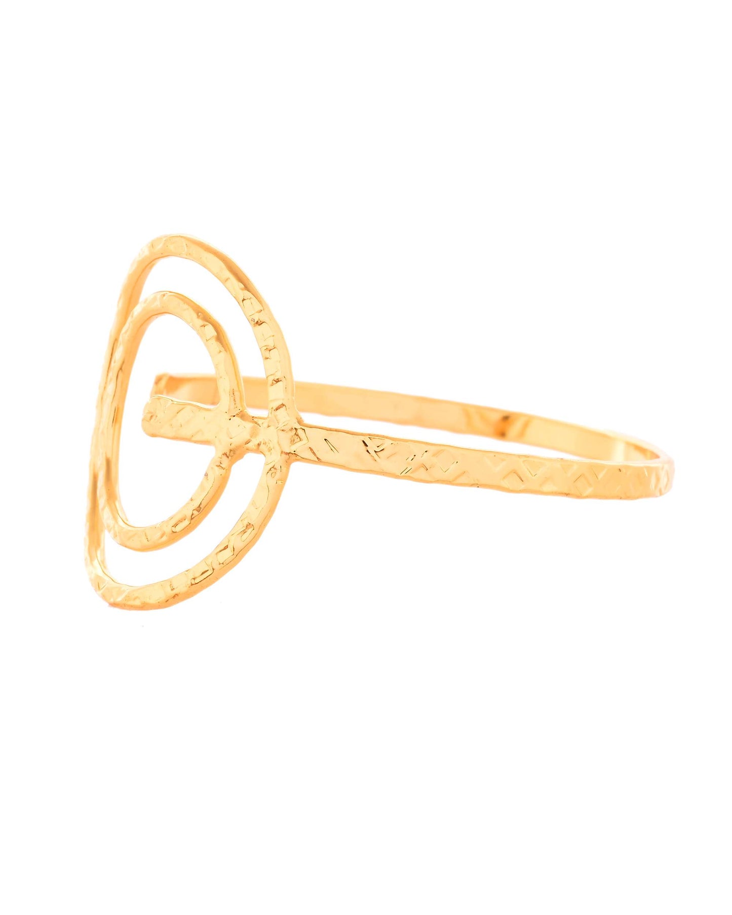 Jewels Nest Contemporary Wave Design Gold Open Cuff Bracelet