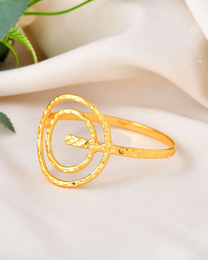 Jewels Nest Contemporary Wave Design Gold Open Cuff Bracelet