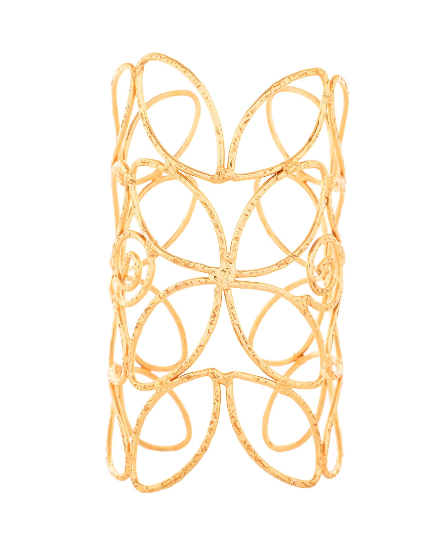 Jewels Nest Statement Gold Cutout Leaf Cuff Bracelet