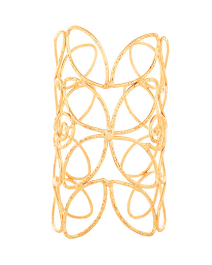 Jewels Nest Statement Gold Cutout Leaf Cuff Bracelet