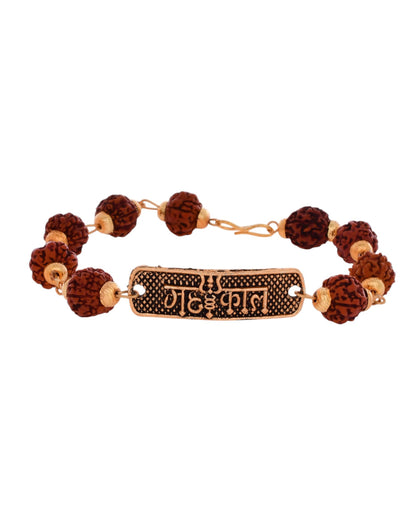 Jewels Nest Spiritual Rudraksha & Gold-Polished Bracelet