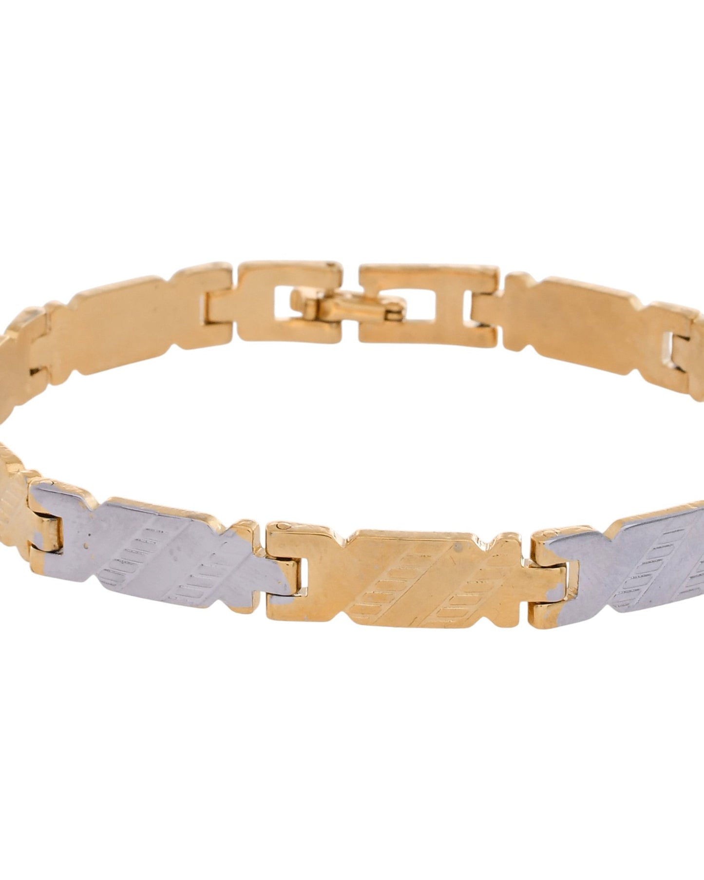 Jewels Nest Elegant Two-Tone Gold & Silver Bracelet