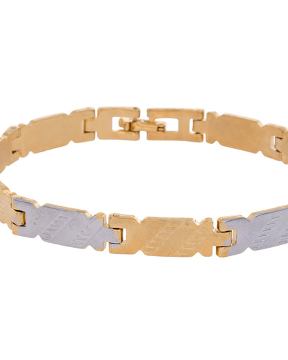 Jewels Nest Elegant Two-Tone Gold & Silver Bracelet