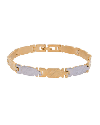 Jewels Nest Elegant Two-Tone Gold & Silver Bracelet