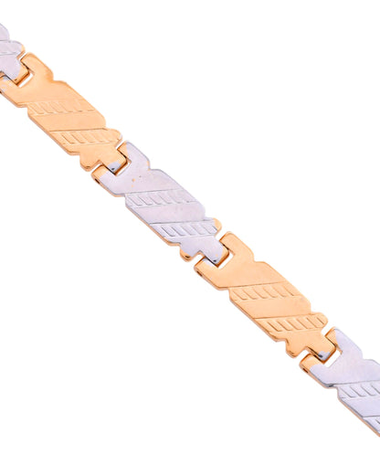 Jewels Nest Elegant Two-Tone Gold & Silver Bracelet
