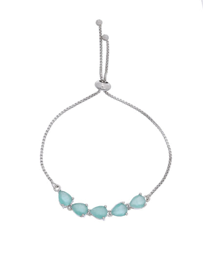Jewels Nest Mint Green Stone Adjustable Bracelet For Women