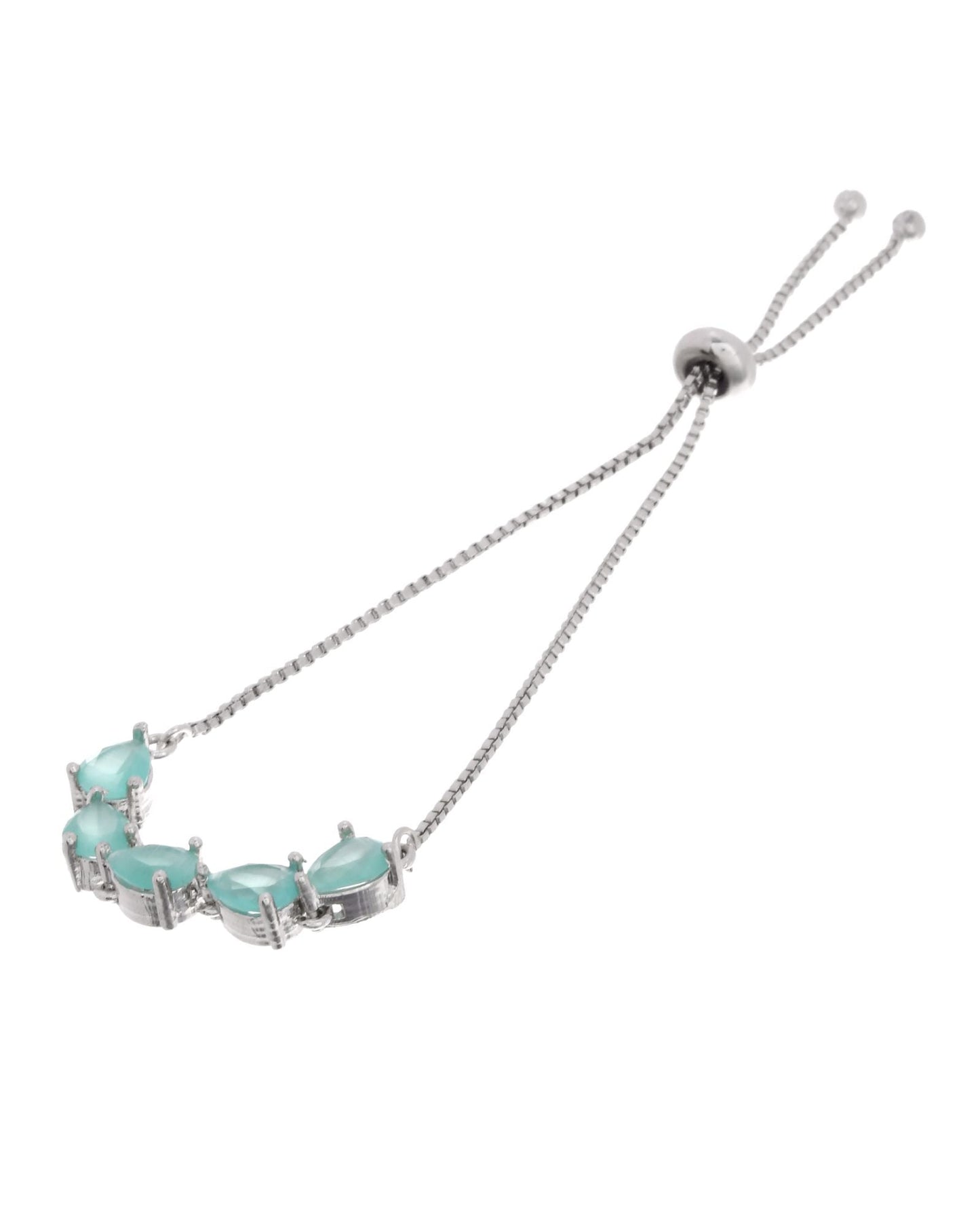 Jewels Nest Mint Green Stone Adjustable Bracelet For Women
