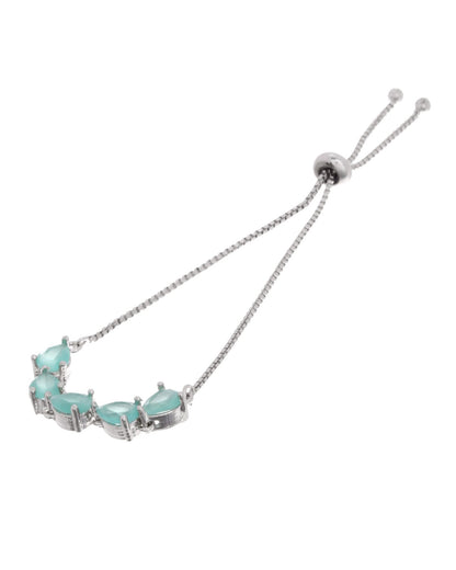 Jewels Nest Mint Green Stone Adjustable Bracelet For Women