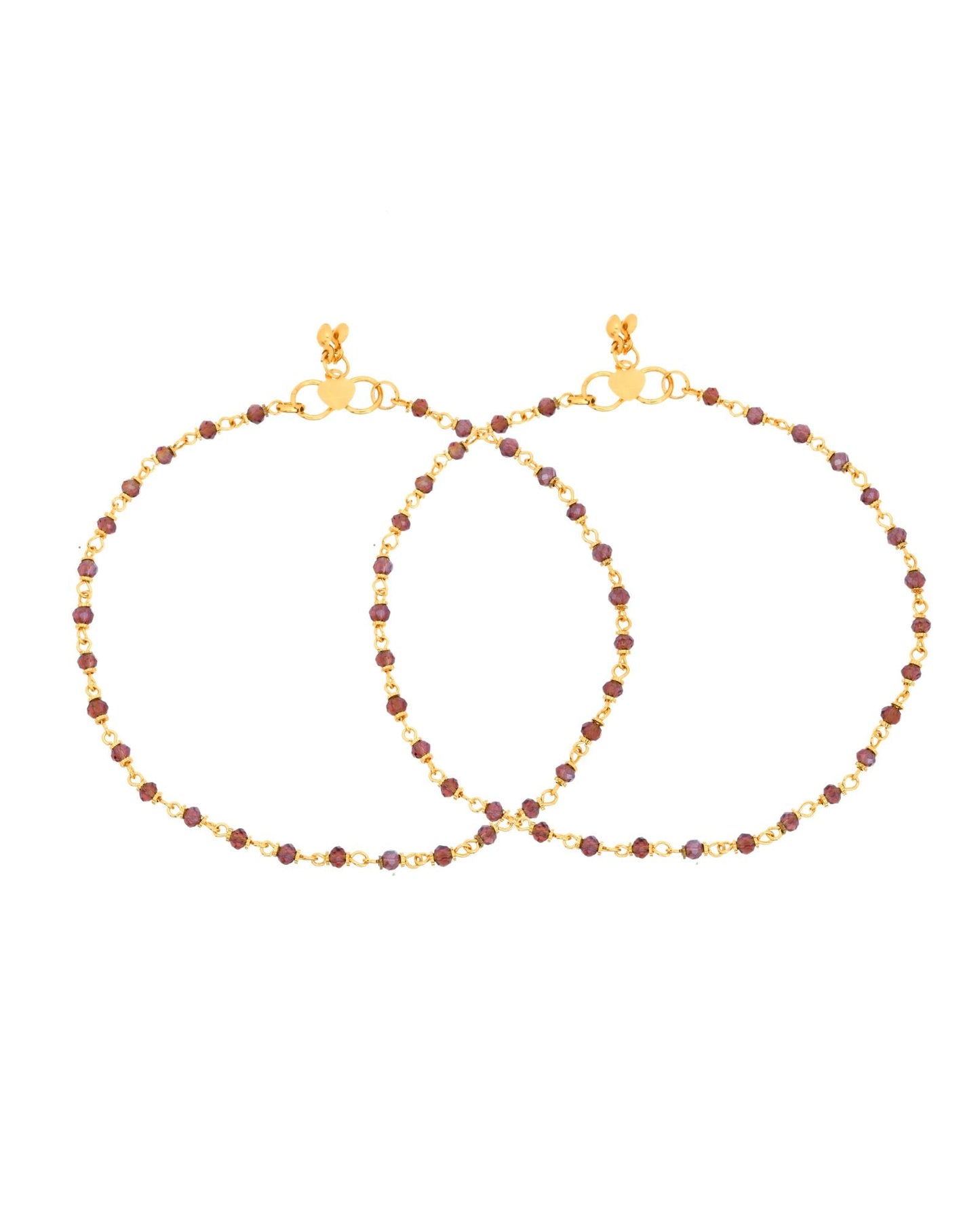 Jewels Nest Gold Tone Beaded Anklet For Women