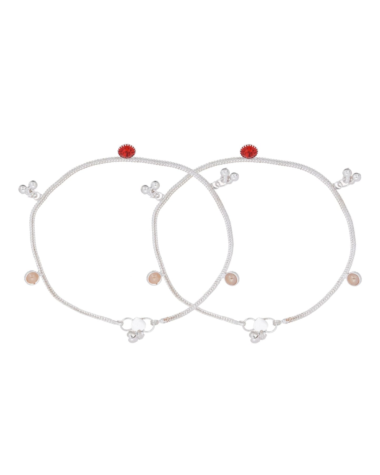 Jewels Nest Silver Charm Anklet For Women