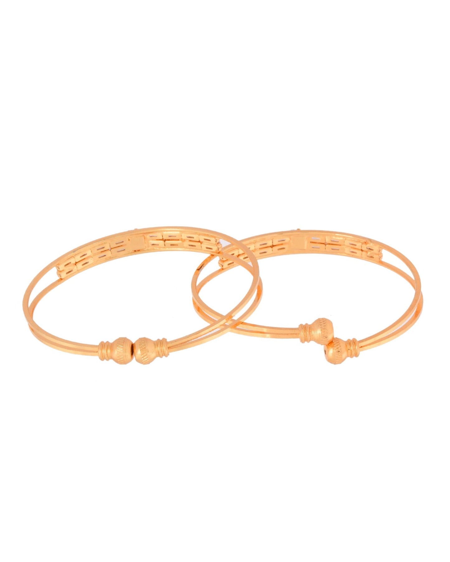 Jewels Nest Gold-Toned Stone Studded Openable Bangles For Women