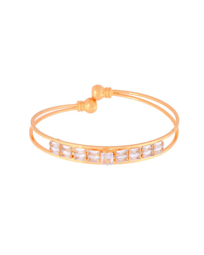 Jewels Nest Gold-Toned Stone Studded Openable Bangles For Women