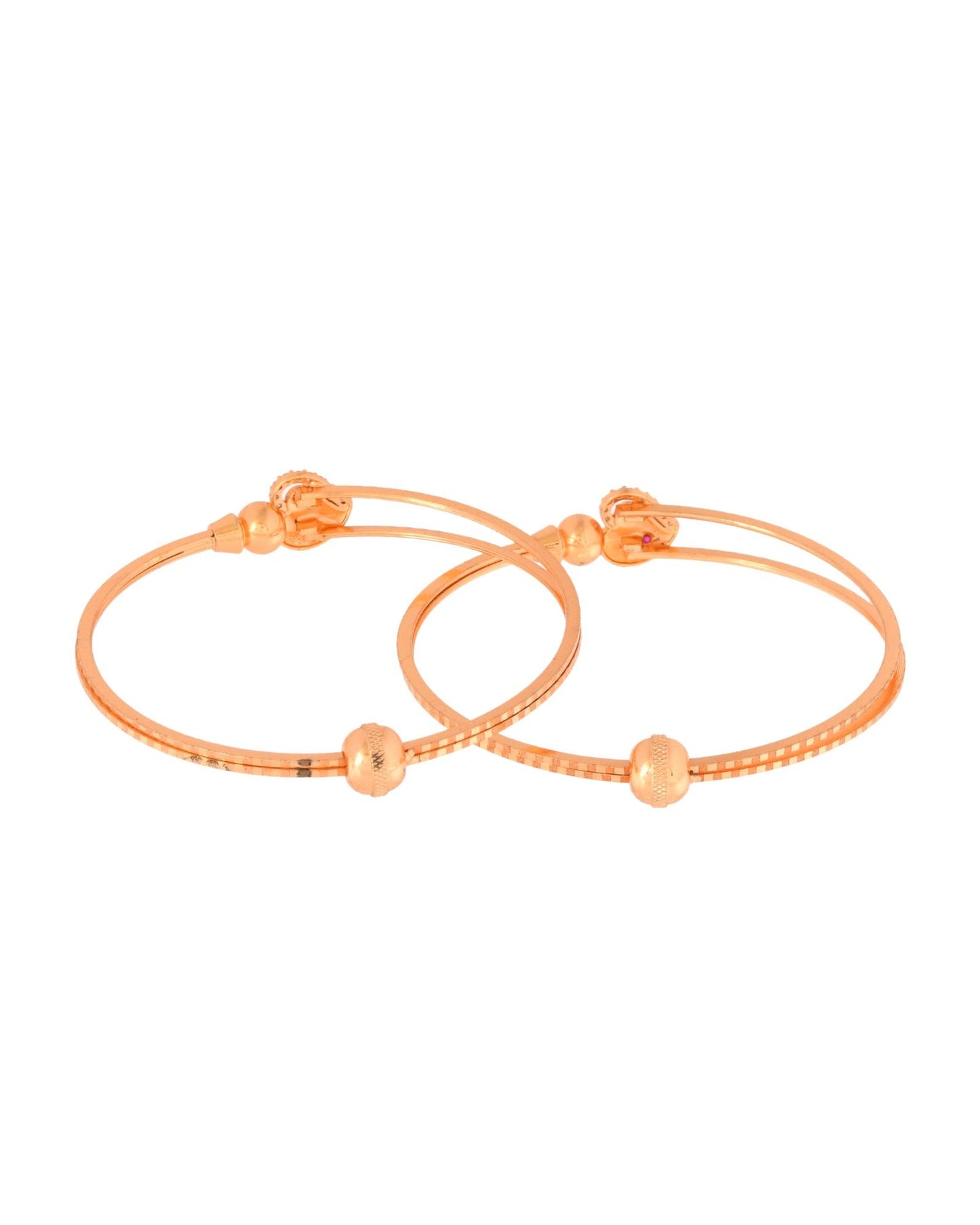 Jewels Nest Gold-Toned Stone Accent Openable Bangles For Women