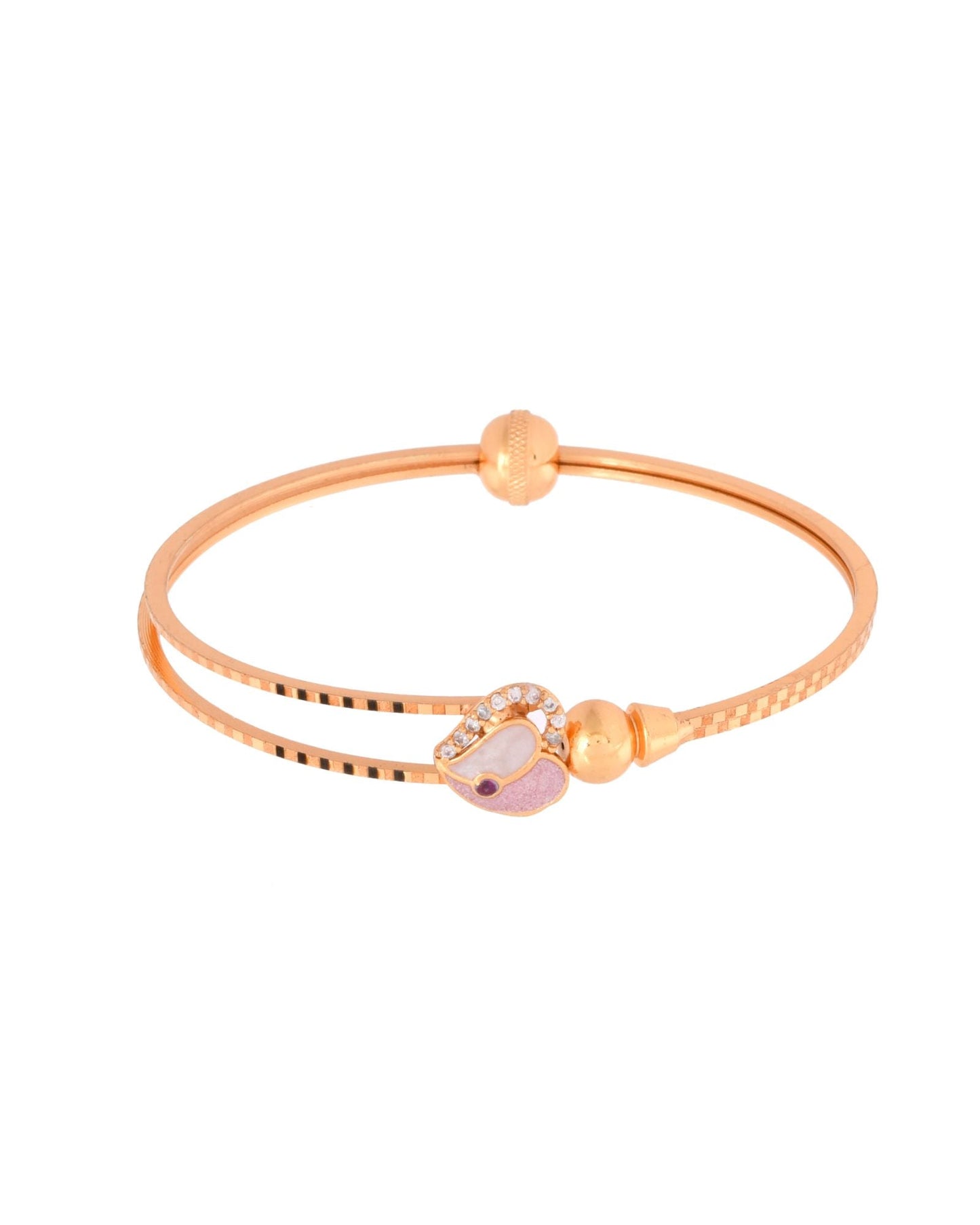 Jewels Nest Gold-Toned Stone Accent Openable Bangles For Women