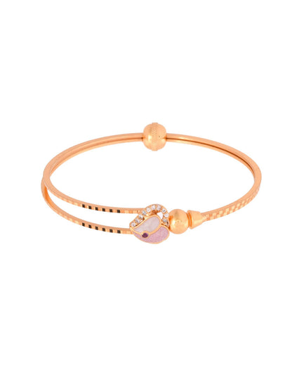 Jewels Nest Gold-Toned Stone Accent Openable Bangles For Women