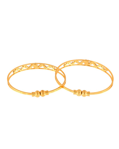 Jewels Nest Gold-Plated Crystal Studded Adjustable Bangle Set For Women