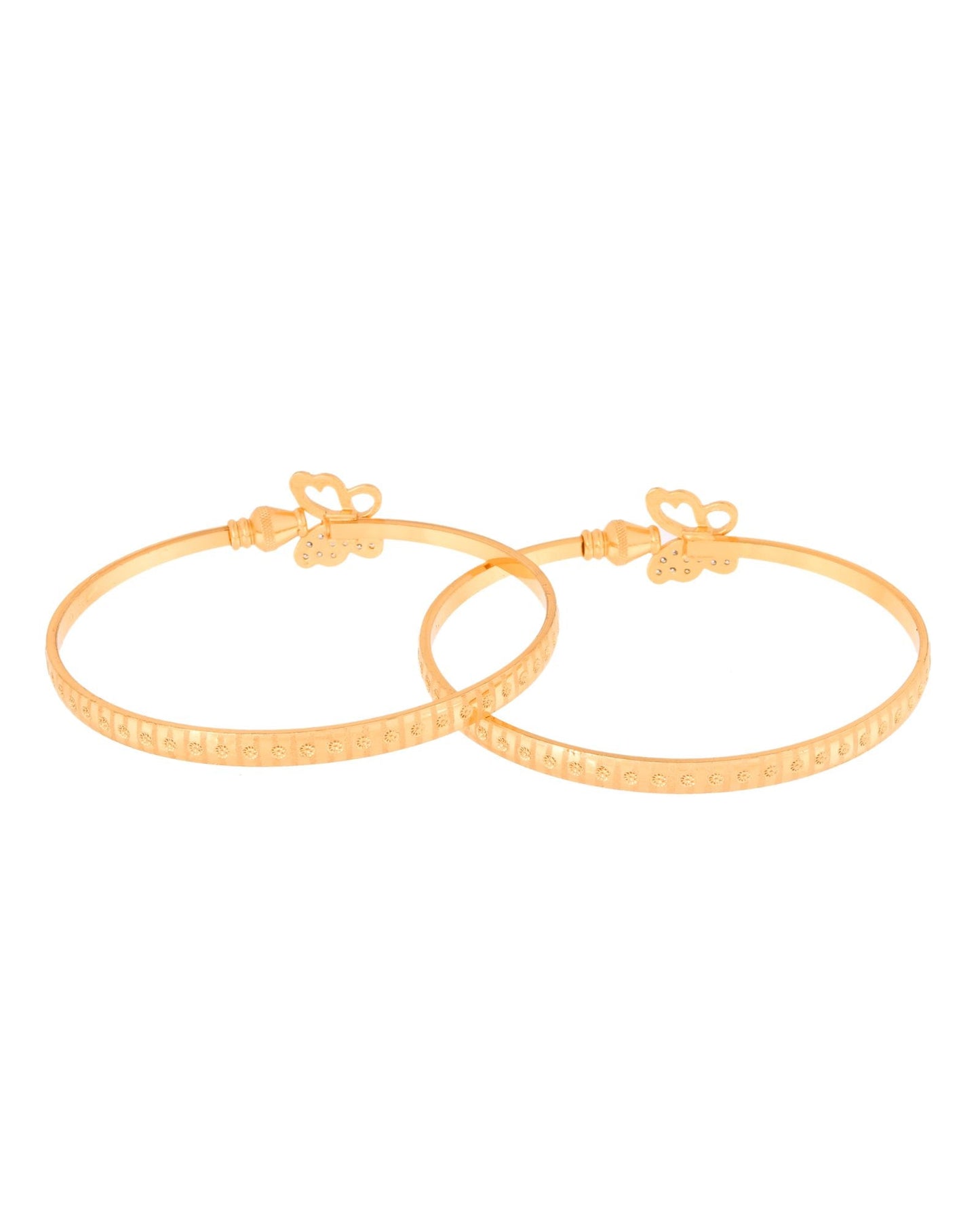 Jewels Nest Gold Plated Heart Charm Bangles Set For Women – Daily & Party Wear