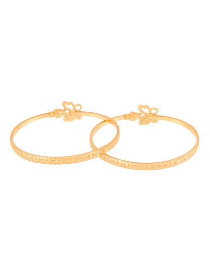 Jewels Nest Gold Plated Heart Charm Bangles Set For Women – Daily & Party Wear