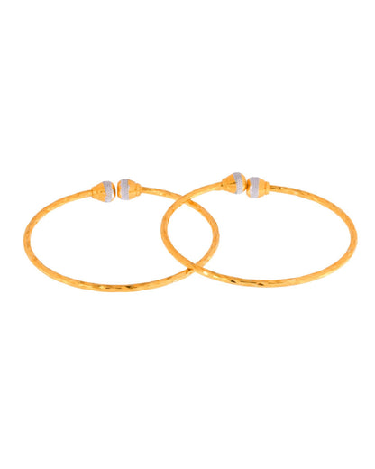 Jewels Nest Gold Plated Textured Finish Bangles Set For Women – Daily Wear