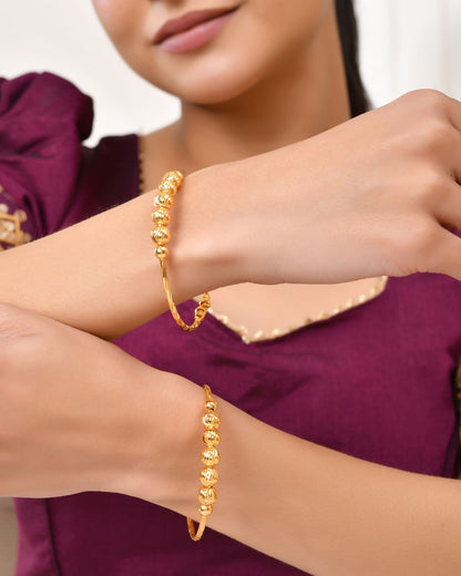 Jewels Nest Gold Plated Beaded Design Bangles Set For Women – Daily Wear