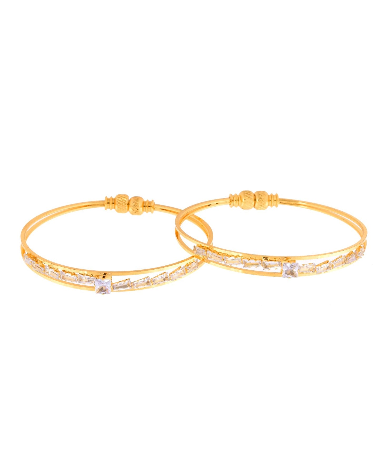 Jewels Nest Gold Plated Stone Studded Bangles Set For Women – Elegant Party Wear