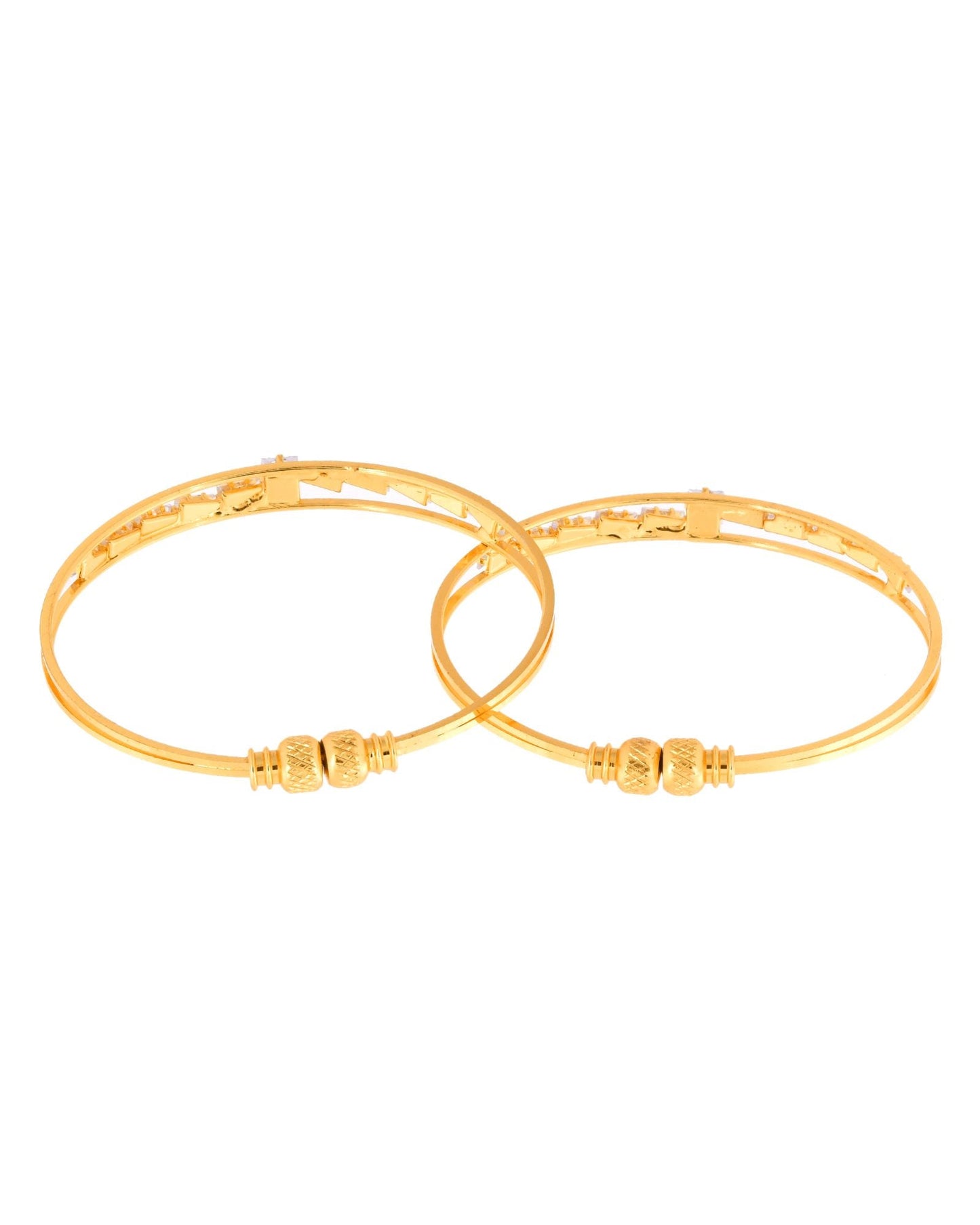 Jewels Nest Gold Plated Stone Studded Bangles Set For Women – Elegant Party Wear