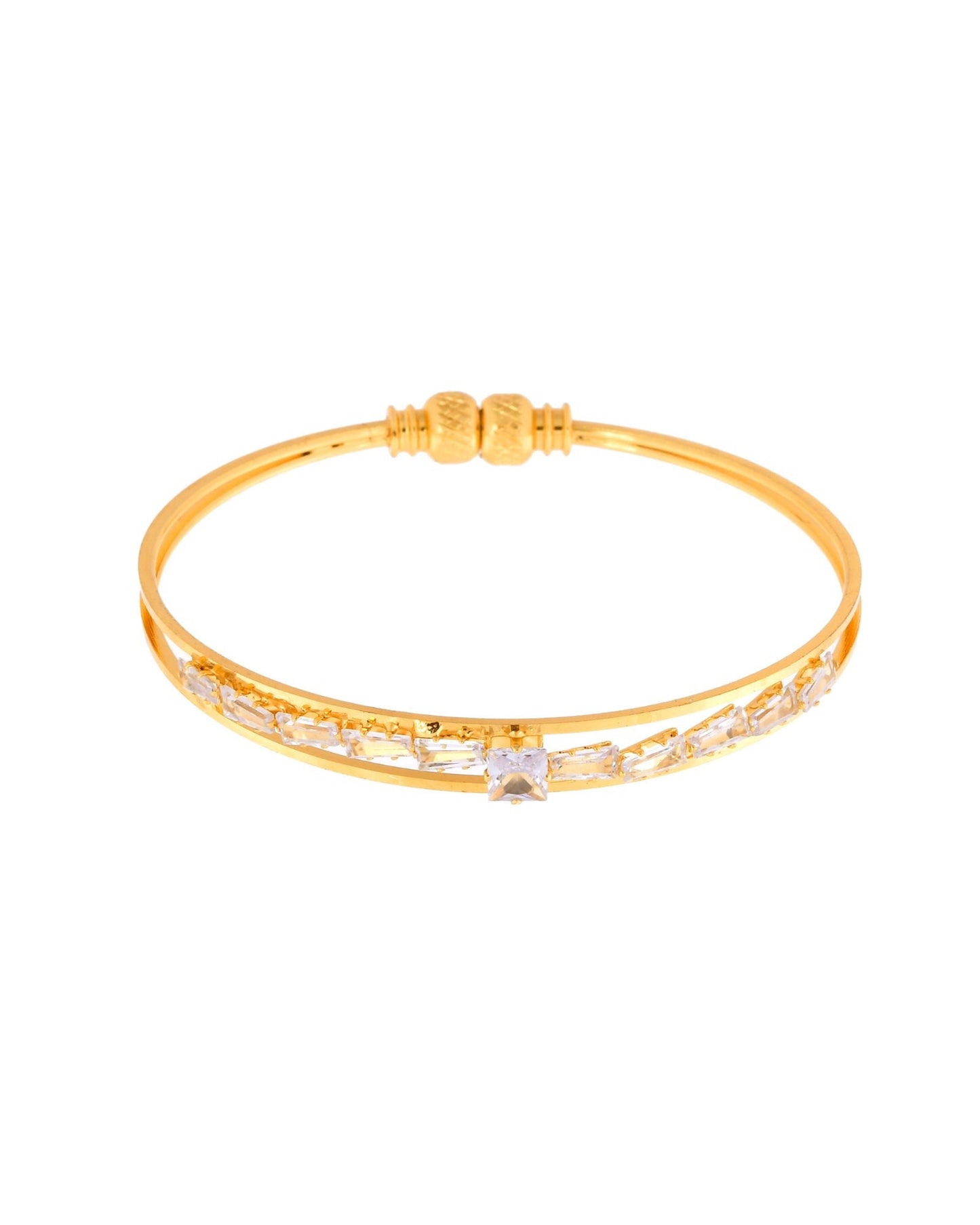 Jewels Nest Gold Plated Stone Studded Bangles Set For Women – Elegant Party Wear