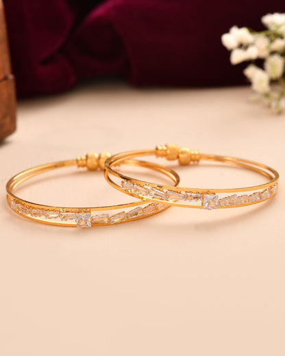 Jewels Nest Gold Plated Stone Studded Bangles Set For Women – Elegant Party Wear