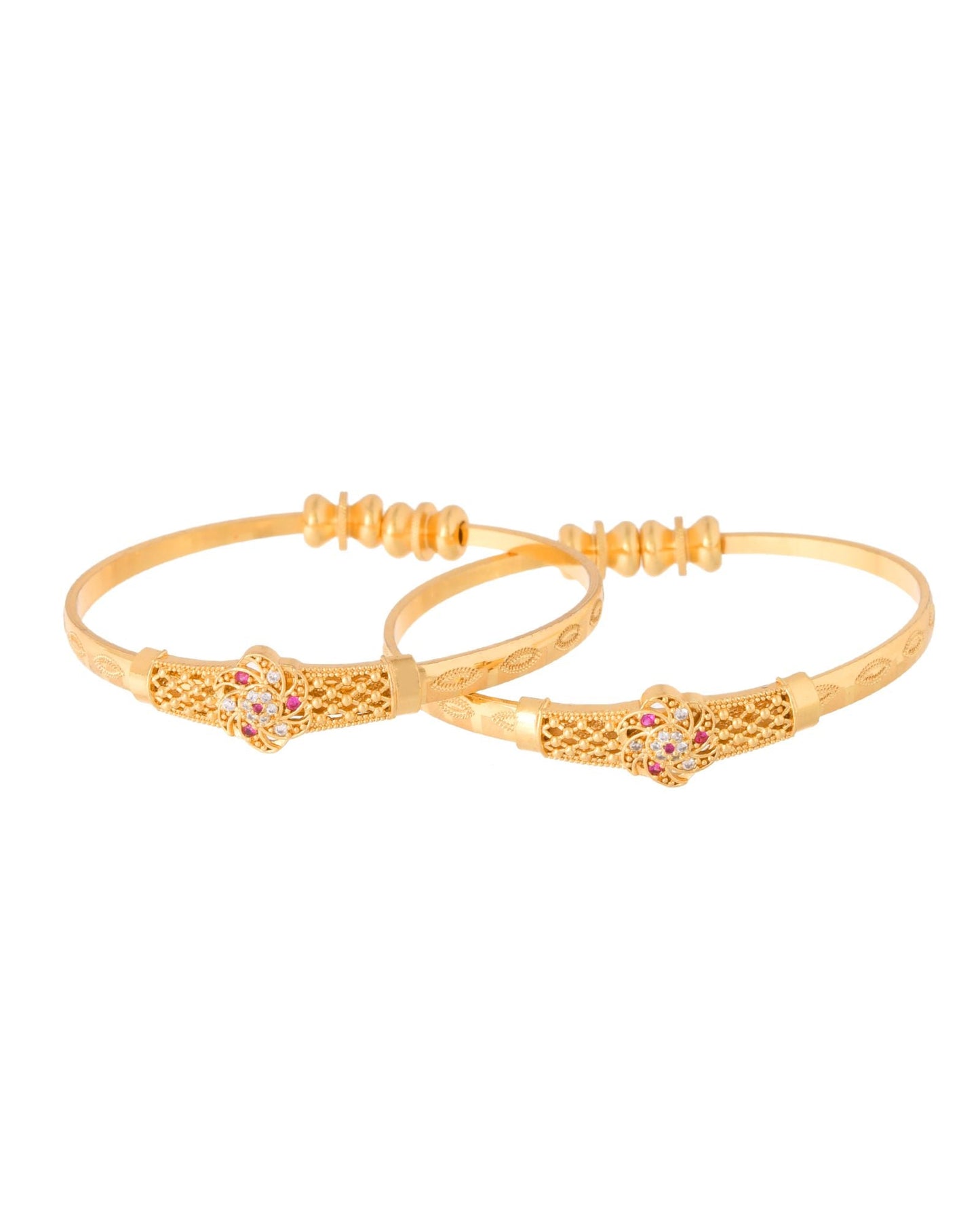 Jewels Nest Gold Plated Floral Design Bangles Set For Women – Festive & Traditional Wear