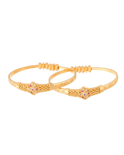 Jewels Nest Gold Plated Floral Design Bangles Set For Women – Festive & Traditional Wear