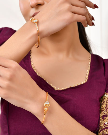 Jewels Nest Gold Plated Heart Design Bangles Set For Women – Elegant Festive Wear