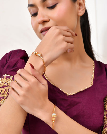 Jewels Nest Gold Plated Heart Design Bangles Set For Women – Elegant Festive Wear