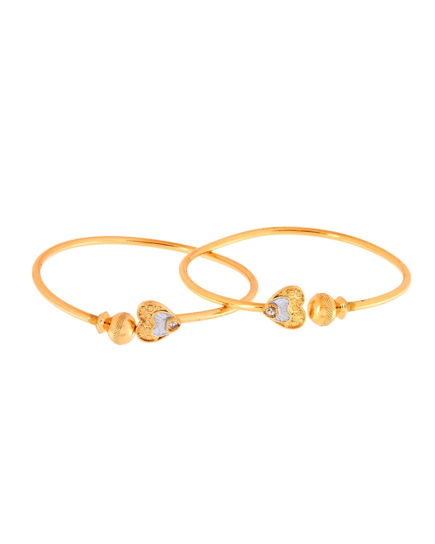 Jewels Nest Gold Plated Heart Design Bangles Set For Women – Elegant Festive Wear
