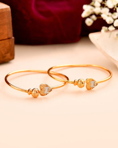 Jewels Nest Gold Plated Heart Design Bangles Set For Women – Elegant Festive Wear