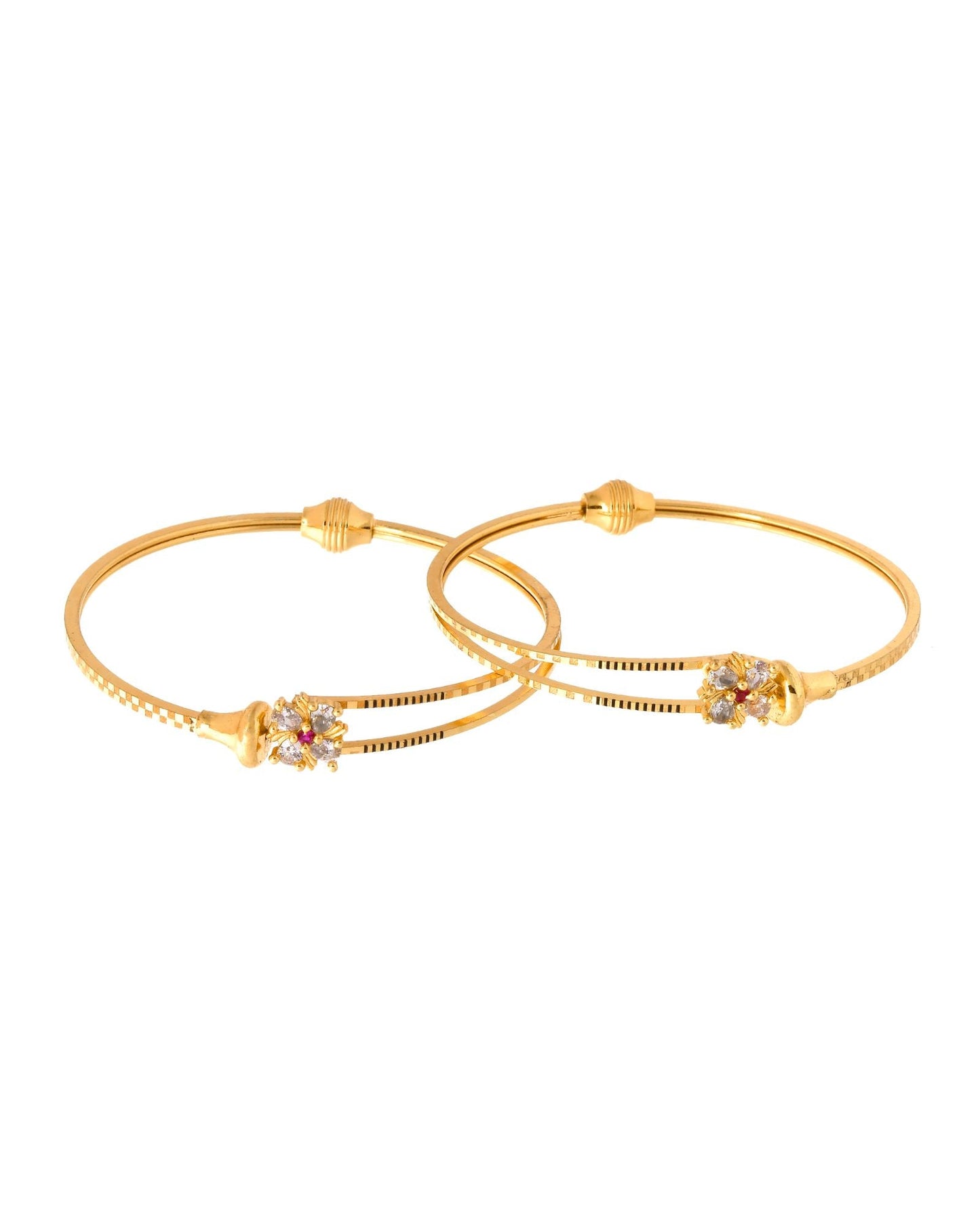 Jewels Nest Gold Plated Floral Stone Bangles Set For Women – Traditional Festive Jewellery