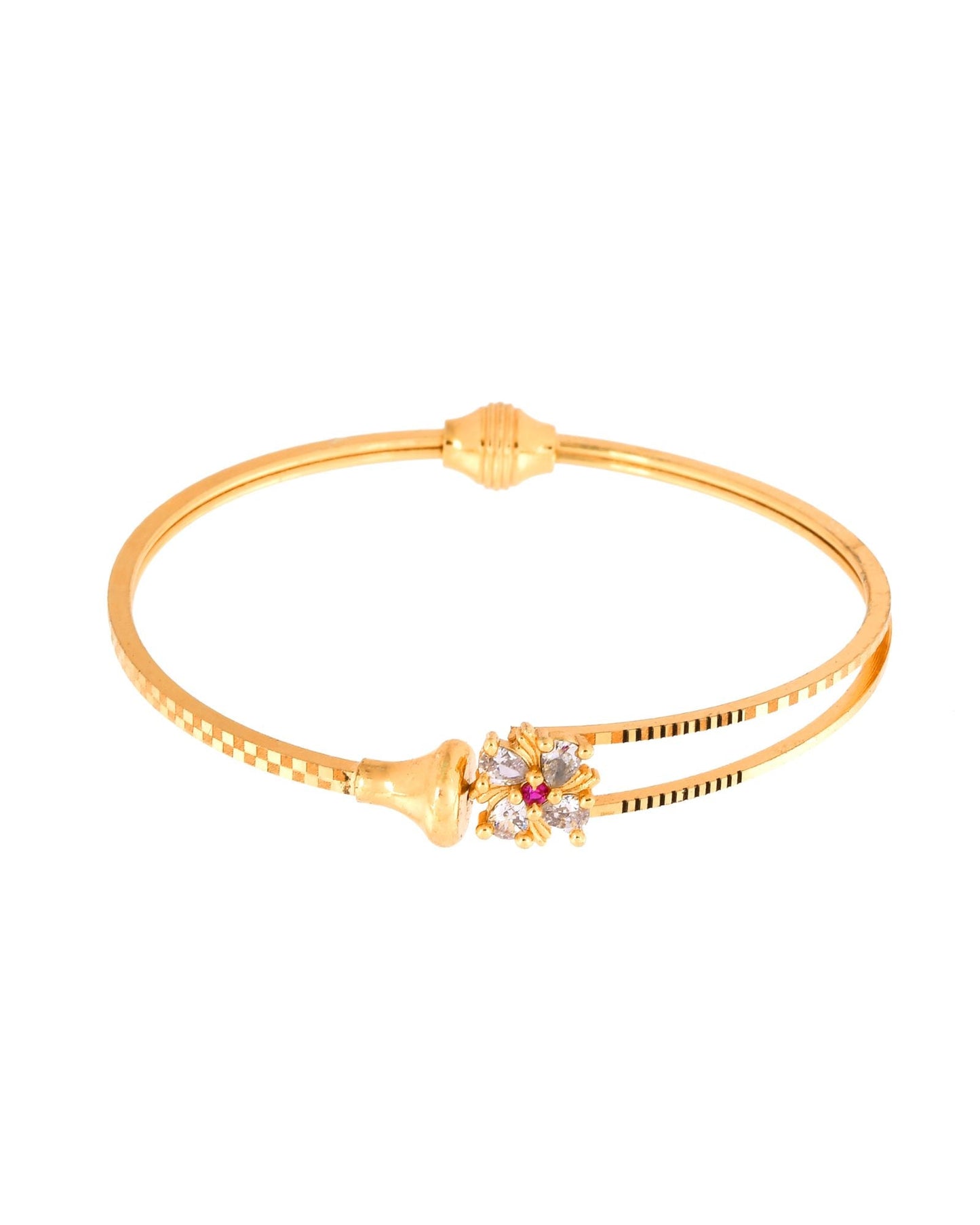 Jewels Nest Gold Plated Floral Stone Bangles Set For Women – Traditional Festive Jewellery