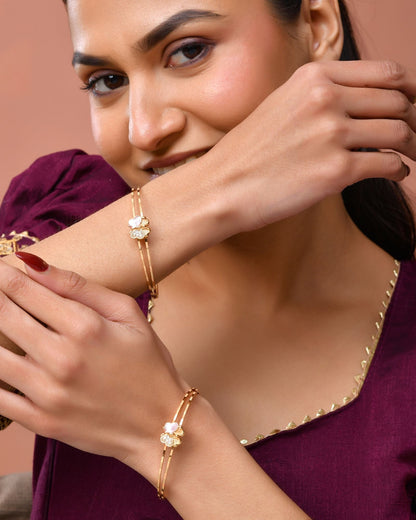 Jewels Nest Gold Plated Butterfly Design Bangles Set For Women – Elegant Festive Jewellery
