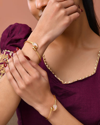 Jewels Nest Gold Plated Paisley Design Bangles Set For Women – Elegant Daily & Festive Wear