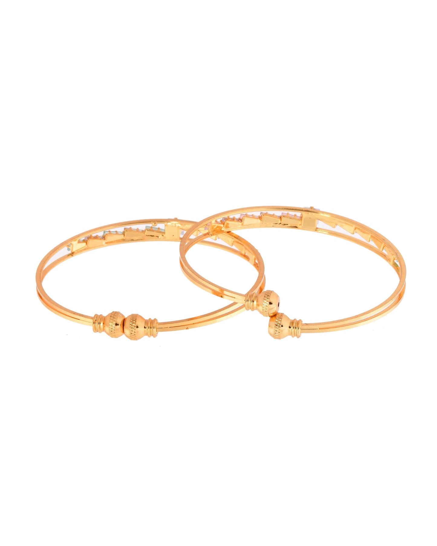 Jewels Nest Gold Plated Crystal Studded Bangles Set For Women – Elegant Festive Wear