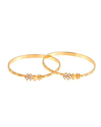 Jewels Nest Gold Plated Floral Crystal Bangles Set For Women – Elegant Party & Festive Wear