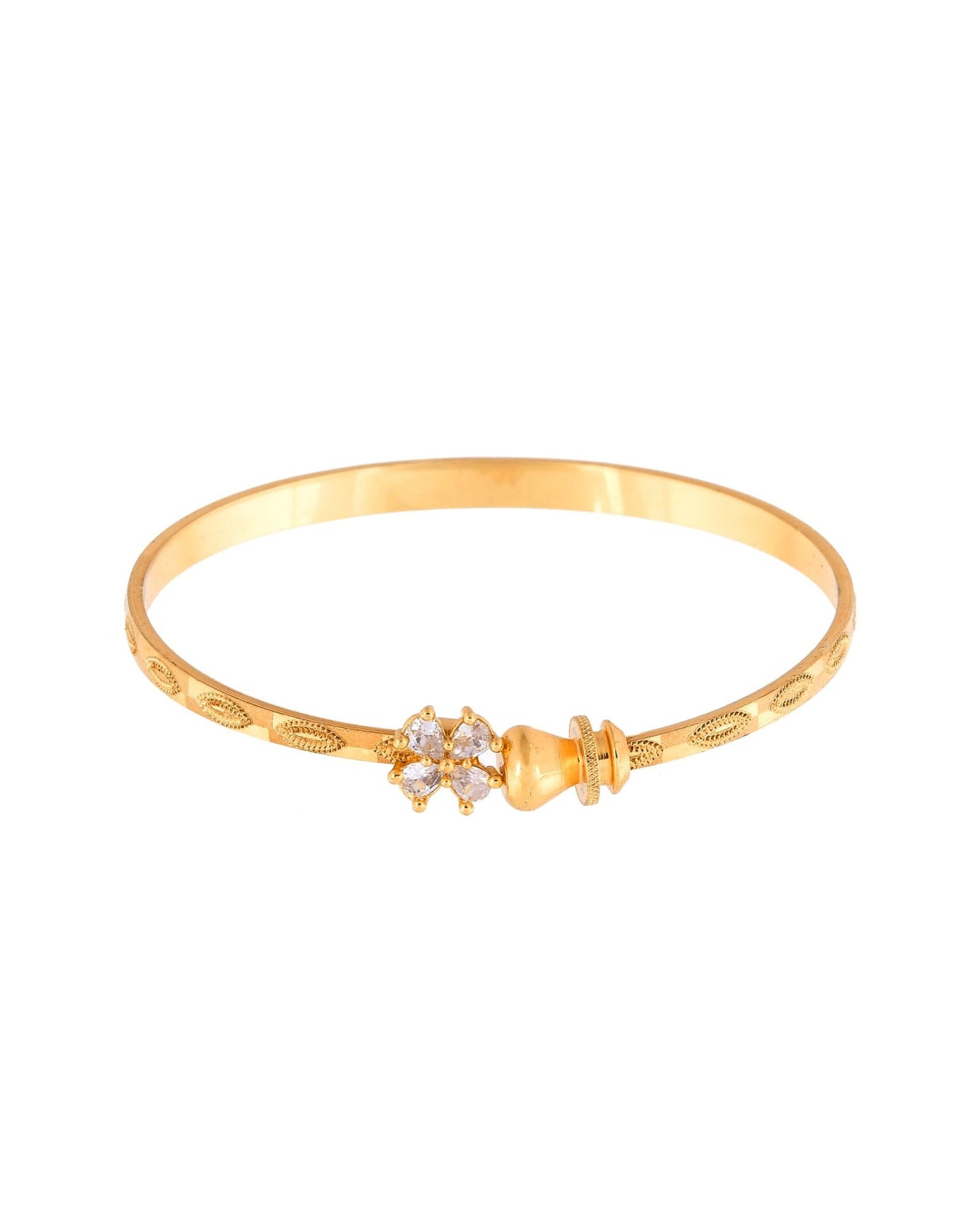 Jewels Nest Gold Plated Floral Crystal Bangles Set For Women – Elegant Party & Festive Wear