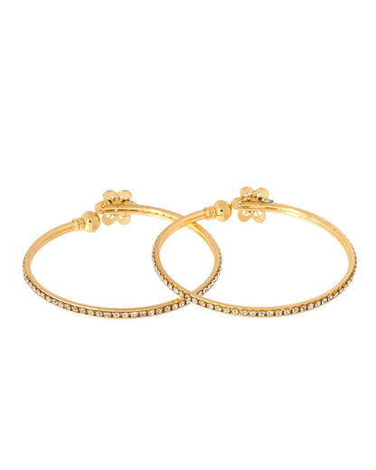 Jewels Nest Gold Plated Floral Stone Bangles Set For Women – Elegant Festive & Party Wear