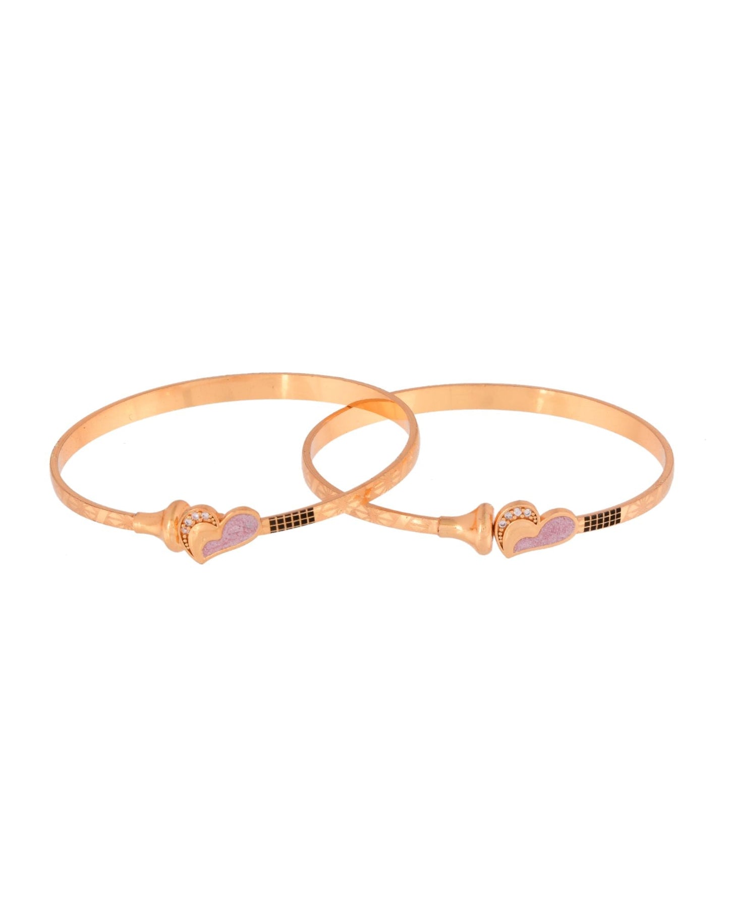 Jewels Nest Gold Plated Heart Design Bangles Set For Women – Elegant Party & Festive Wear