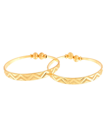 Jewels Nest Gold Plated Zig Zag Design Bangles For Women | Stylish & Lightweight Pair